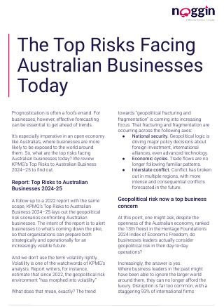 The Top Risks Facing Australian Businesses Today