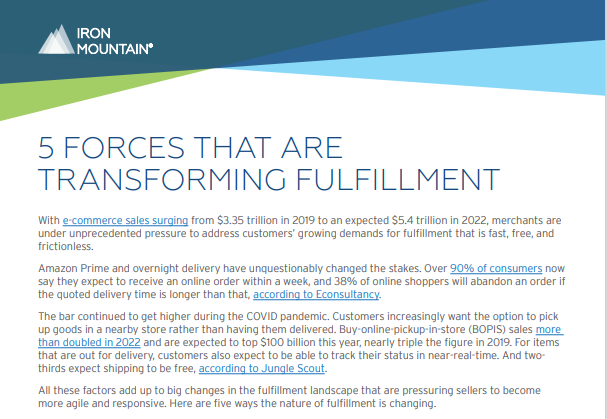 5 FORCES THAT ARE TRANSFORMING FULFILLMENT